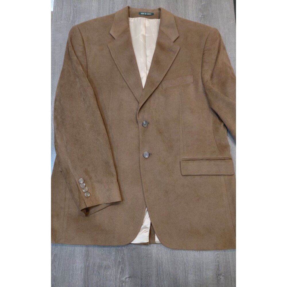Vtg 90s LRL Lauren Ralph Lauren 2-Button Faux Suede Sport Coat 42R Blazer Preppy - Picture 4 of 12